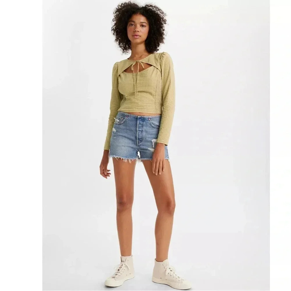 NWT Levi's 501 Waist Jean Shorts Blue 25 - Picture 9 of 12